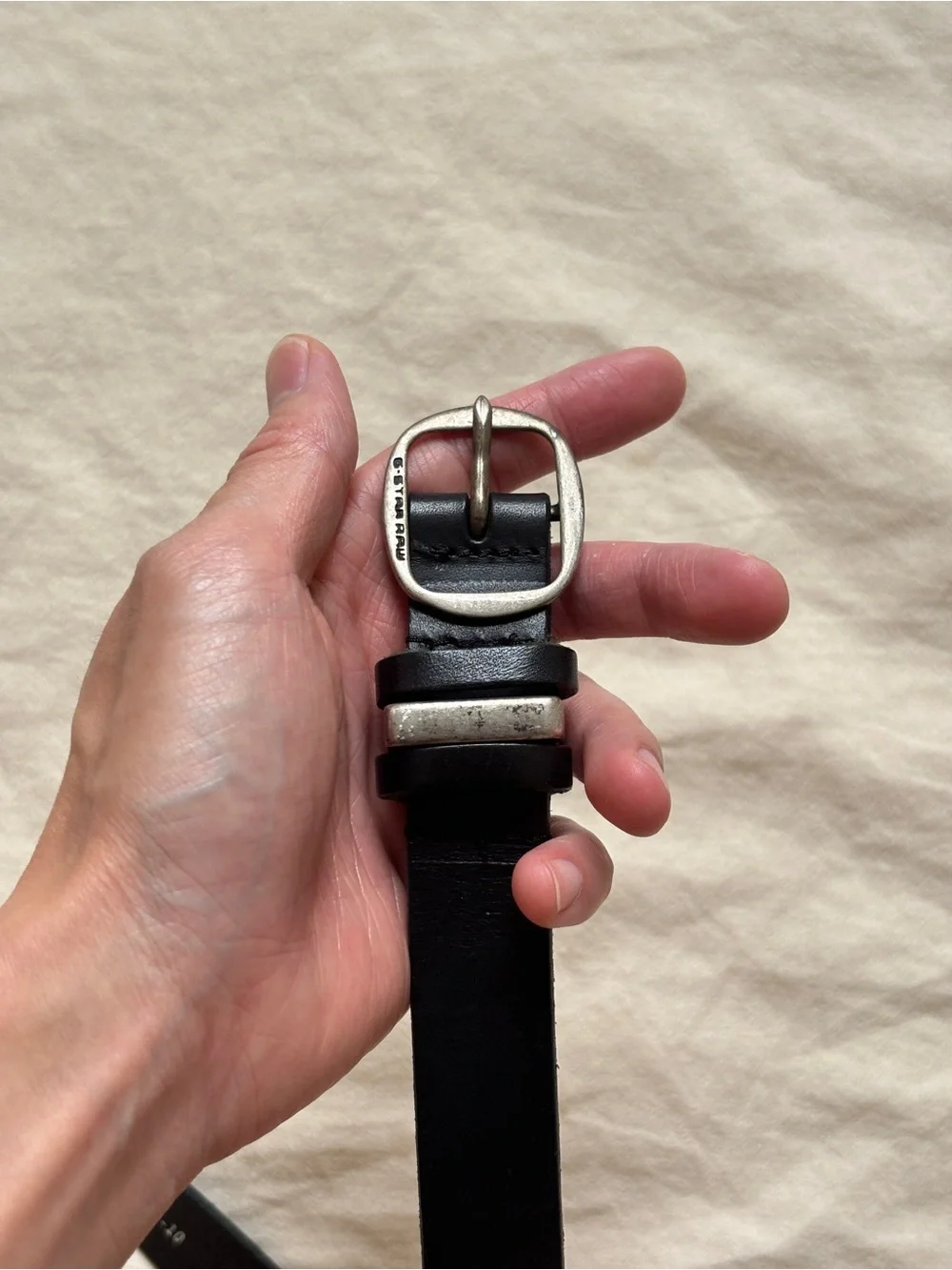 G-Star Raw Black Leather Western Belt Size 34